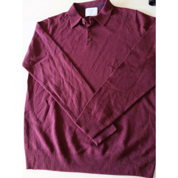 Primark Medium Long sleeve 3 button Polo burgandy/wine color - Picture 1 of 4